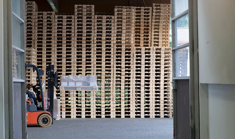 space required by pallets