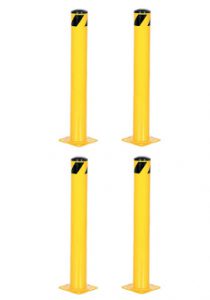yellow steel bollards