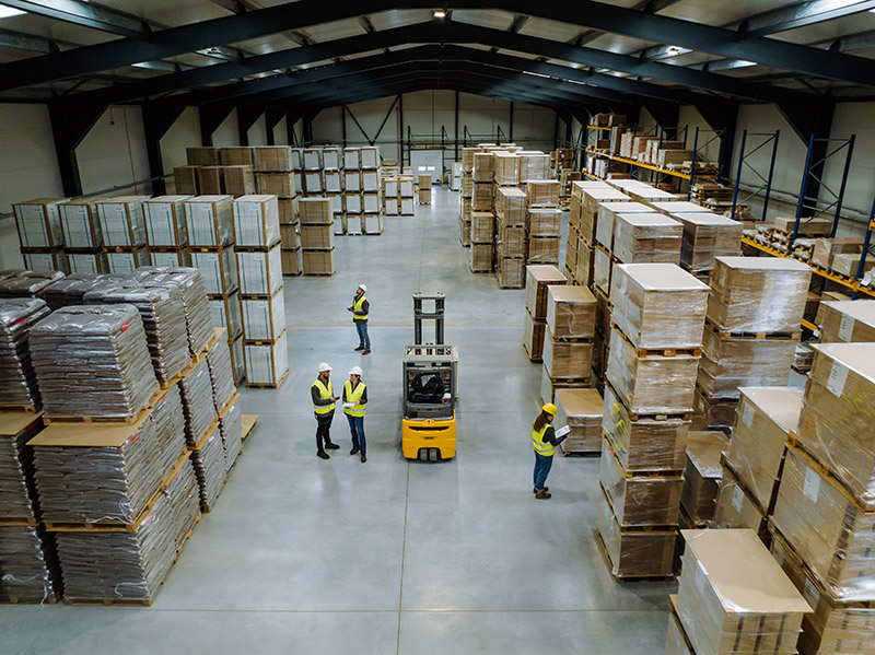 people working in warehouse