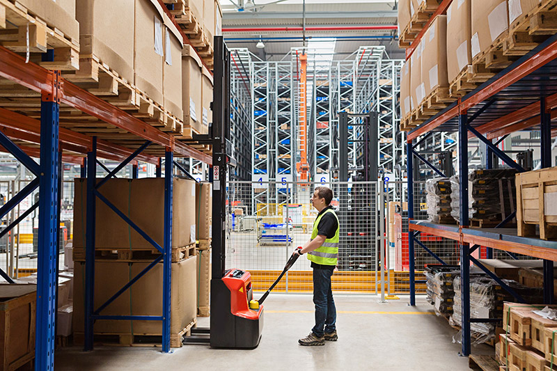 Worker picking an order in a warehouse