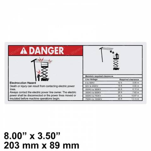 GENIE 114385GT AND 114385 DECAL - DANGER ELEC HAZARD GS