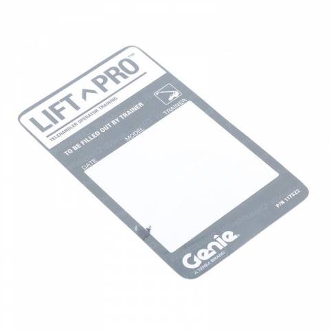 GENIE 117522GT AND 117522 CARD-TELEHANDLER-TRAINER