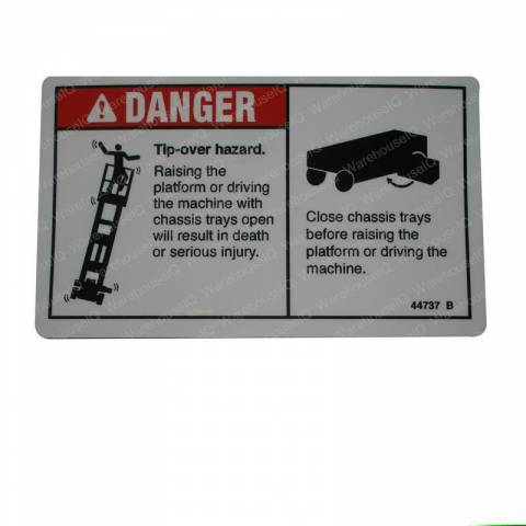 GENIE 44737GT AND 44737 DECAL DANGER TIP-OVER TRAYS