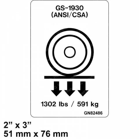 GENIE 82486GT AND 82486 DECAL - FLOOR LOAD 1930
