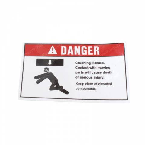 GENIE 82505GT AND 82505 DECAL DANGER CRUSHING HAZARD