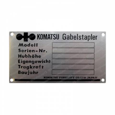 KOMATSU 300-968-2312 NAME PLATE