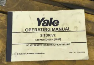 Yale Forklift Operators Manual Order Yale Operating Manual Here