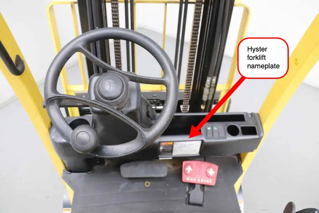 Hyster serial number location
